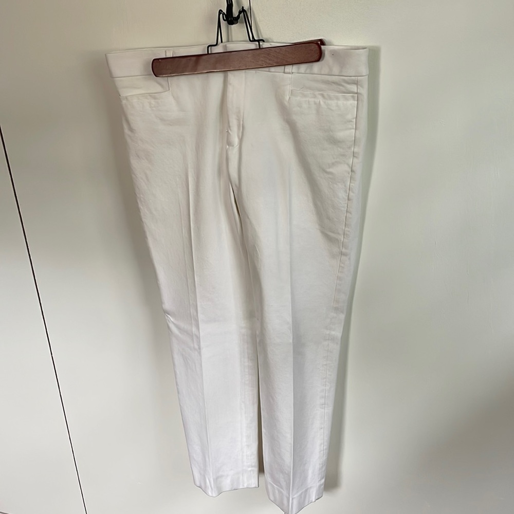 white sloan fit banana republic slacks